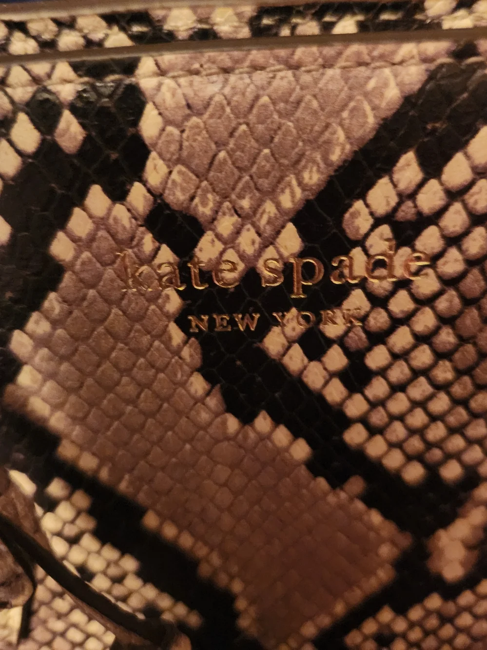 kate spade Snake-Print Beige and Black Satchel with Wallet And Crossbody Strap